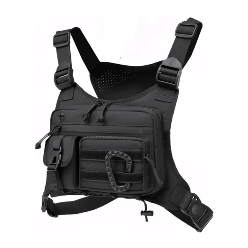 Edc Deep Carry - アウトドア用戦術チェストバッグ、実用的なEDC（エブリデイキャリー）メンズ旅行用チェストバッグ、ランニングやハイキングに最適なチェストベスト、レザーカバー付き。