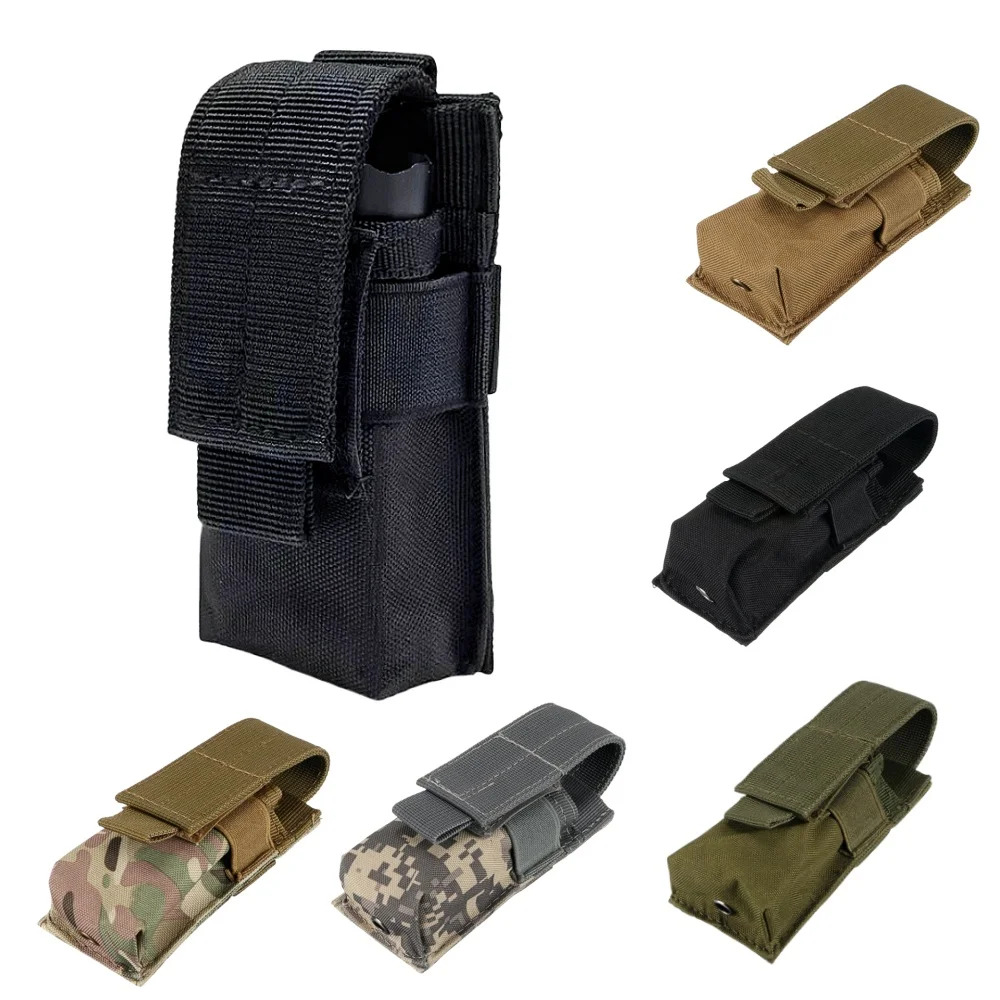 Edc Carry Holster - Molle 戦術 M5 懐中電灯ポーチ 9 ミリメートルシングルマガジンホルスタートーチホルダーユーティリティ