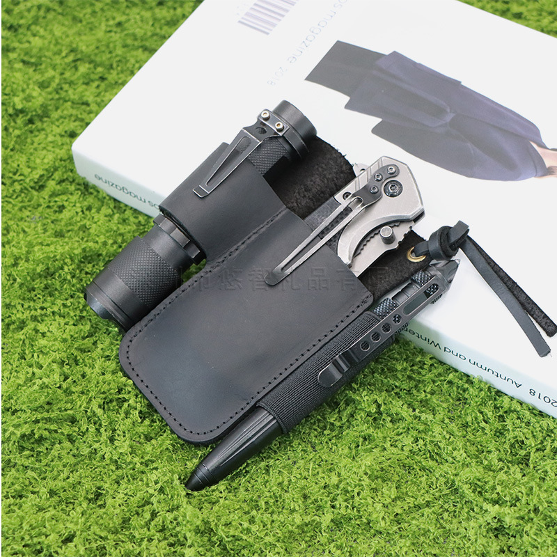 レザーEDCツールポーチ アウトドアタクティカル懐中電灯ホル - Edc Carry Belt Pouch のレビューと価格