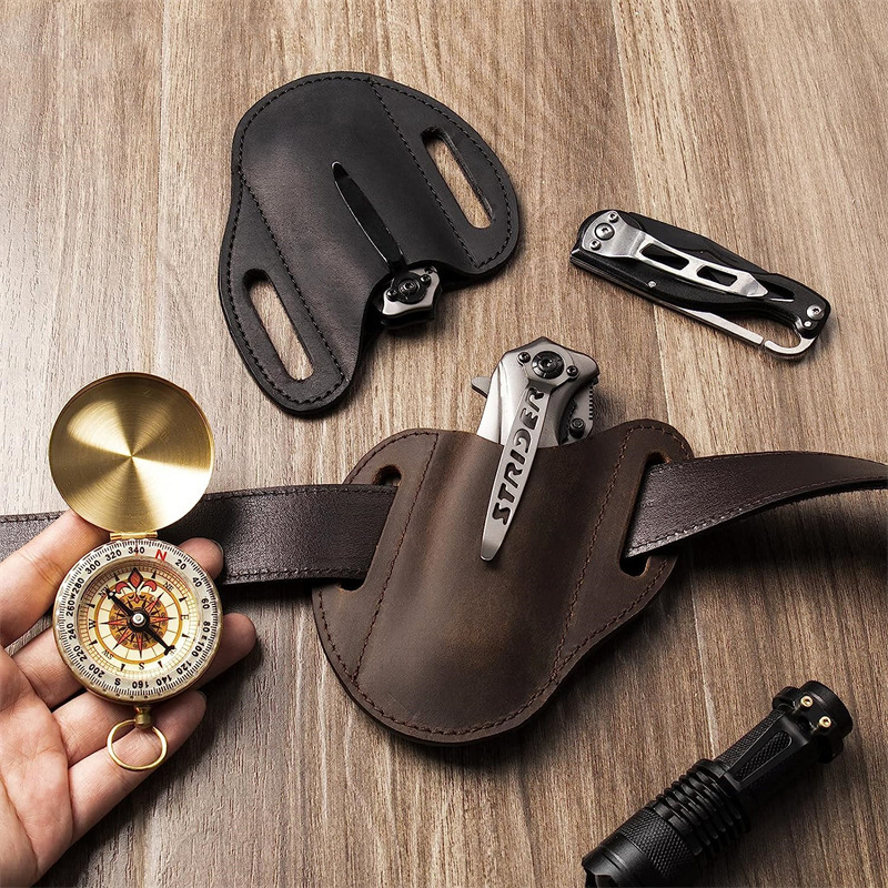 本革ケース折りたたみナイフホルダーヴィンテージ PU ナイフ - Edc Carry Holster のレビューと価格