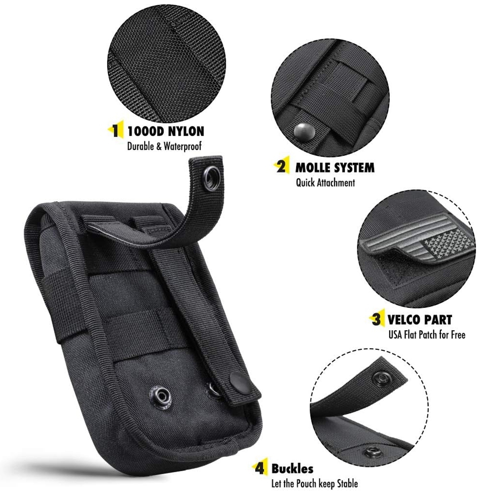 タクティカルフォンポーチMOLLE、スマートフォンホルスター - Edc Carry Belt Pouch のレビューと価格
