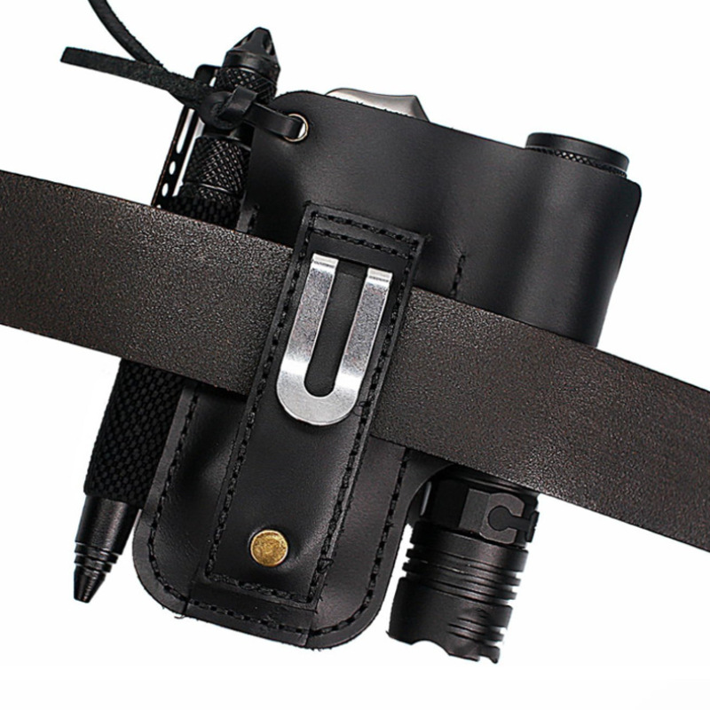 EDCレザー懐中電灯ツールホルスター多機能アウトドアタクティ - Edc Carry Belt Pouch のレビューと価格