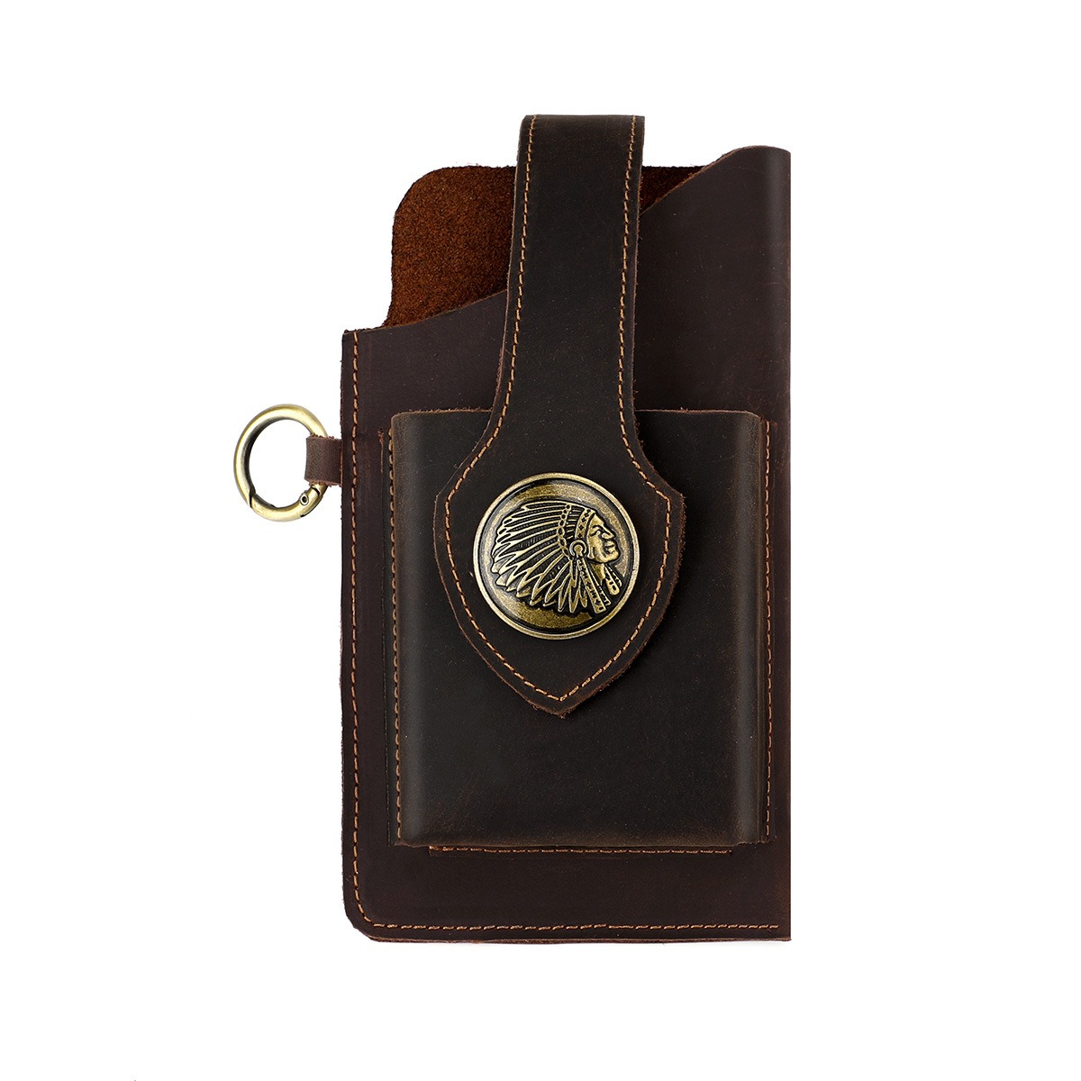 メンズ用レザーベルトに通せる携帯電話用ポーチ、ウエストに装着 - Leather Edc. Carry Pouch のレビューと価格