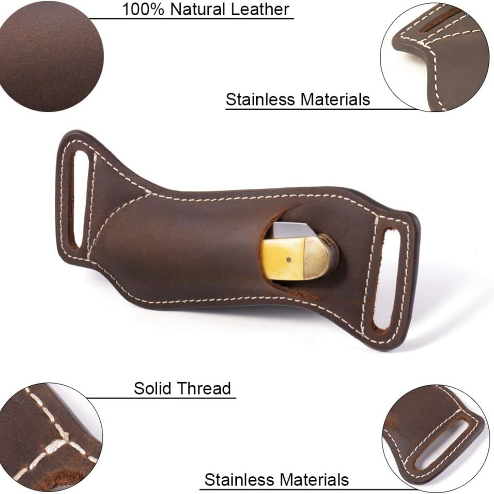 1パック折りたたみナイフ用レザーケース、キャンプ、ハイキング - Leather Edc. Carry Pouch のレビューと価格