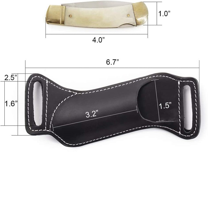 屋外用、本革製、腰に装着できるEDCナイフ用シース／ポーチ。 - Edc Carry Belt Pouch のレビューと価格